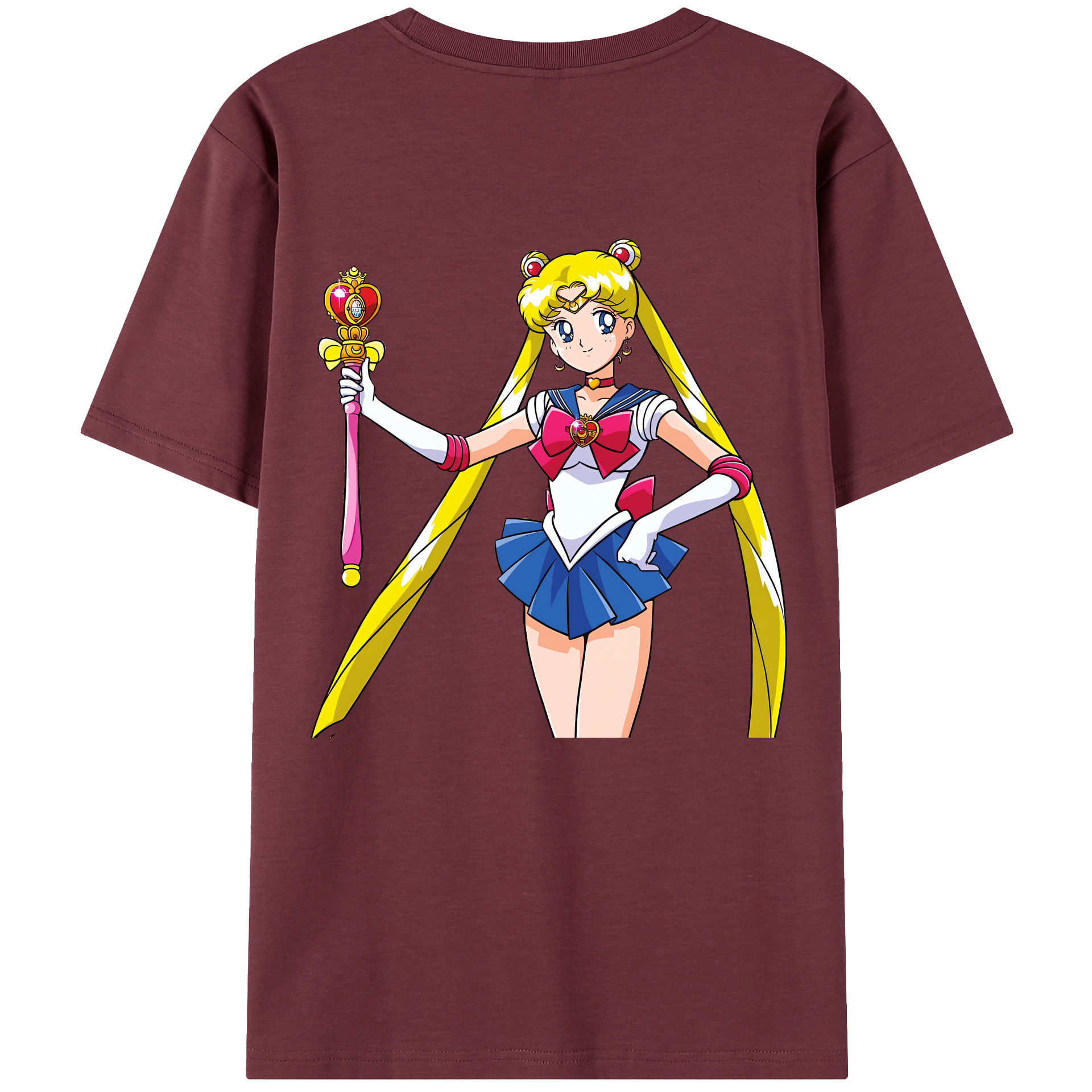 （画像用） 美少女戦士セーラームーン 月野 うさぎ つきの うさぎ Sailor Moon Tsukino Usagi 綿100％半袖Tシャツ（背面プリント）
